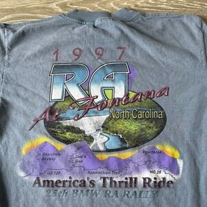 Vintage 90s BMW Motorcycles Rally 1997 Long‎ Sleeve Tee America's Thrill Ride SM